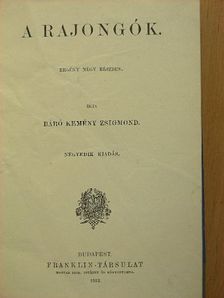 Báró Kemény Zsigmond - A rajongók [antikvár]