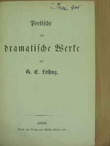 G. E. Lessing - Poetische und dramatische Werke (gótbetűs) [antikvár]
