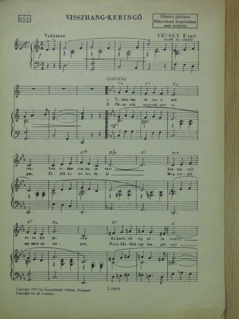 Vécsey Ernő - Visszhang-keringő [antikvár]