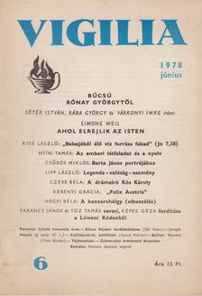 RÓNAY GYÖRGY - Vigilia 1978. 43. évf. 6. szám [antikvár]