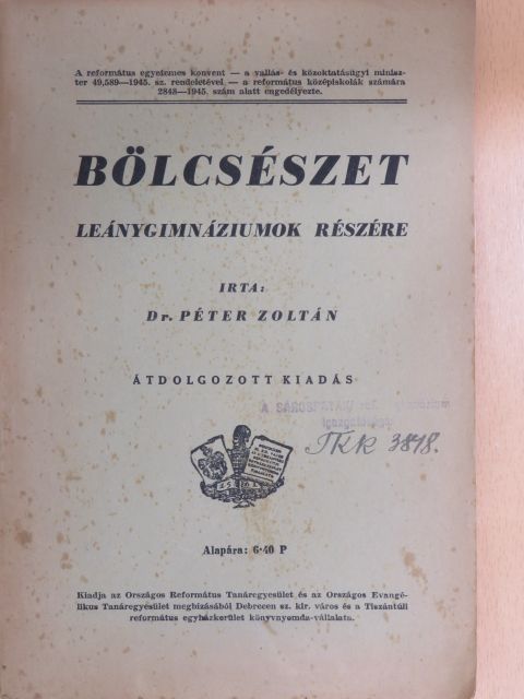 Dr. Péter Zoltán - Bölcsészet [antikvár]