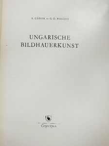 E. Gádor - Ungarische Bildhauerkunst [antikvár]