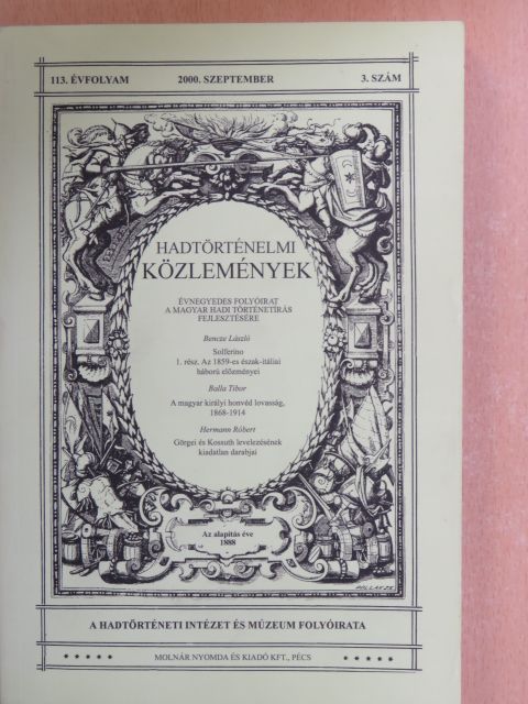Ács Tibor - Hadtörténelmi Közlemények 2000. szeptember [antikvár]