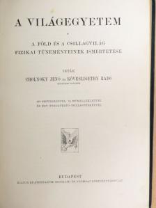 Cholnoky Jenő - A Világegyetem [antikvár]