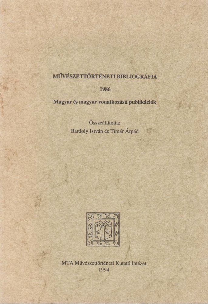 Bardoly István, Tímár Árpád - Magyar és magyar vonatkozású publikációk [antikvár]