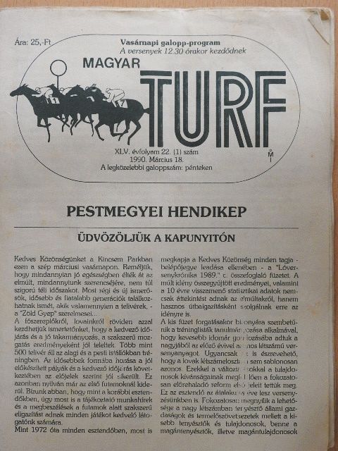 Magyar Turf 1990. március 18. [antikvár]