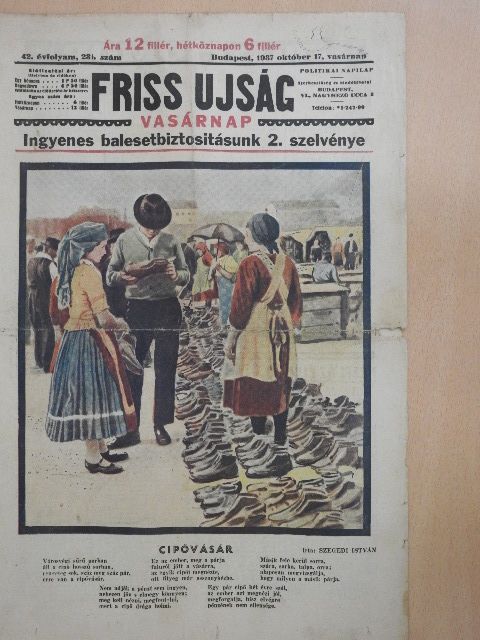 Lestyán Sándor - Friss Ujság Vasárnap 1937. október 17. [antikvár]