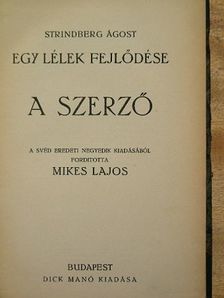 Strindberg Ágost - Egy lélek fejlődése IV. [antikvár]
