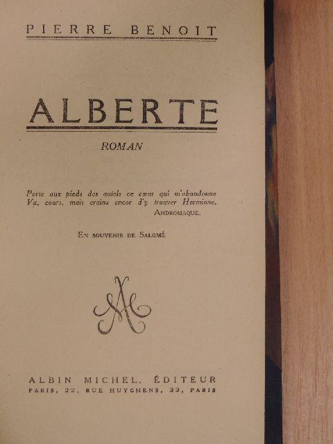 Pierre Benoit - Alberte [antikvár]