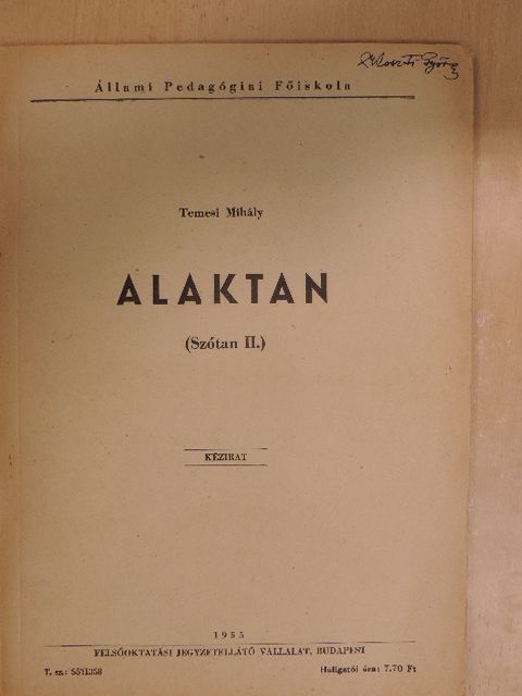 Temesi Mihály - Alaktan [antikvár]