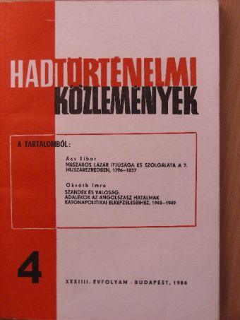 Ács Tibor - Hadtörténelmi Közlemények 1986/4. [antikvár]