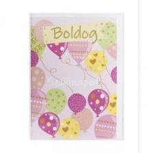 Képeslap rózsaszín lufikkal és Boldog Szülinapot felirattal - 13 x 19 cm