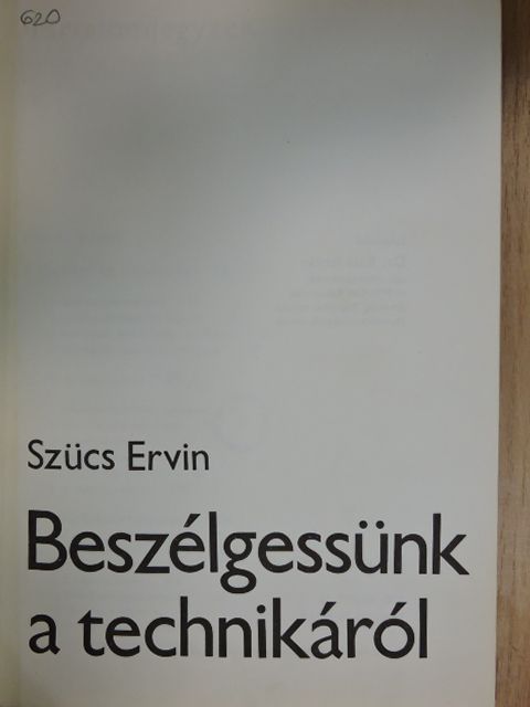 Szücs Ervin - Beszélgessünk a technikáról [antikvár]