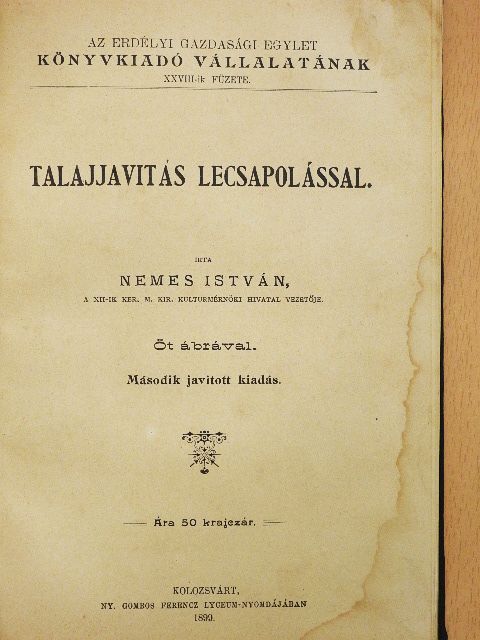 Nemes István - Talajjavitás lecsapolással [antikvár]