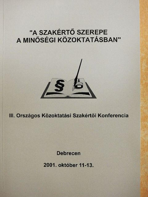 Dr. Fedor Mihály - "A szakértő szerepe a minőségi közoktatásban" [antikvár]