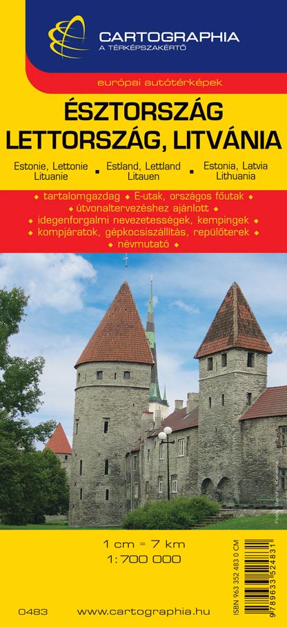 Cartographia Kiadó - Észtország, Lettország, Litvánia térkép 1:850000