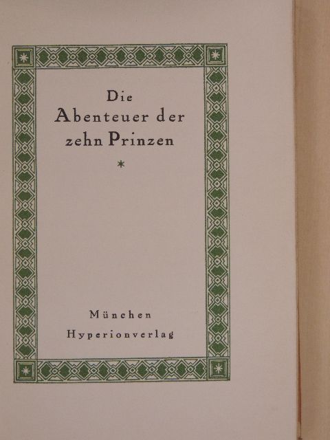 Die Abenteuer der zehn Prinzen [antikvár]
