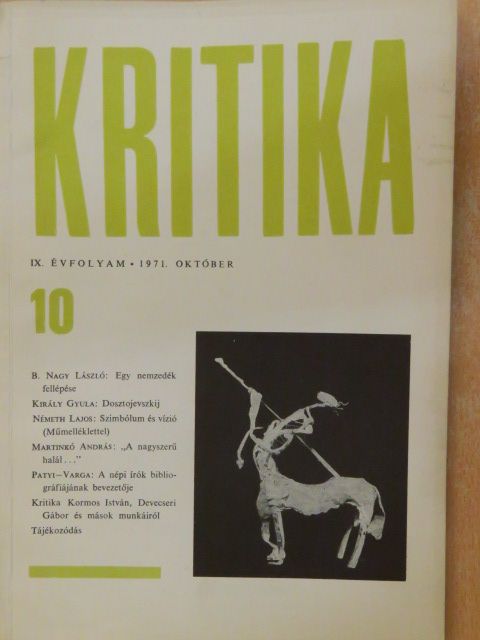 B. Nagy László - Kritika 1971. október [antikvár]