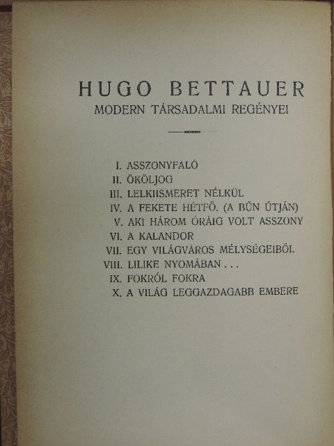Hugo Bettauer - Fokról fokra [antikvár]