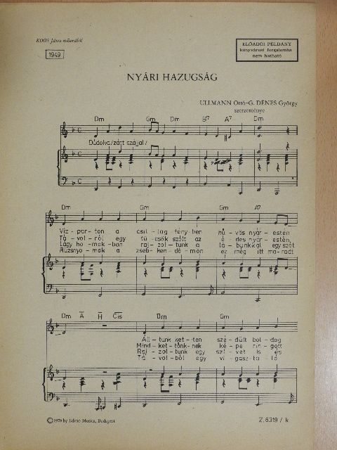 G. Dénes György - Nyári hazugság [antikvár]