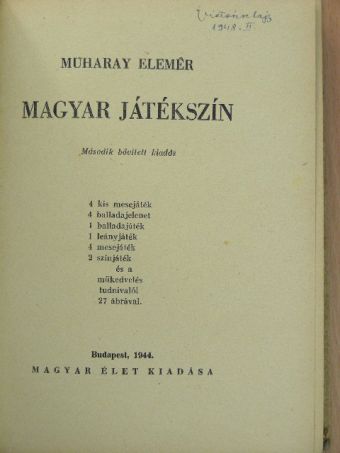 Muharay Elemér - Magyar játékszín [antikvár]