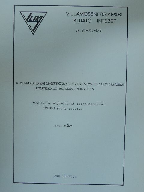 Győry Zoltán - A villamosenergia-rendszer teljesítmény szabályozásában alkalmazott becslési módszerek [antikvár]