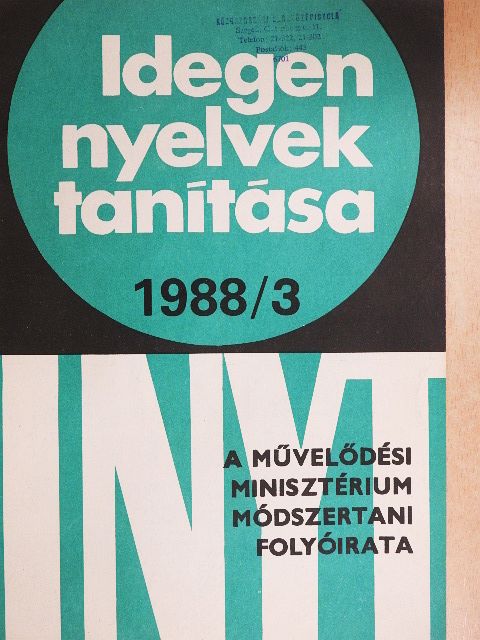 Dr. Horváth Antal - Idegen nyelvek tanítása 1988/3. [antikvár]