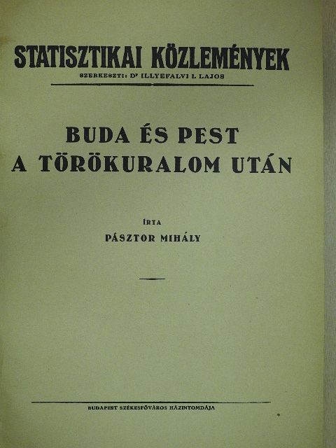 Pásztor Mihály - Buda és Pest a törökuralom után [antikvár]