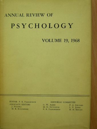 Alfred Lit - Annual Review of Psychology 19. [antikvár]