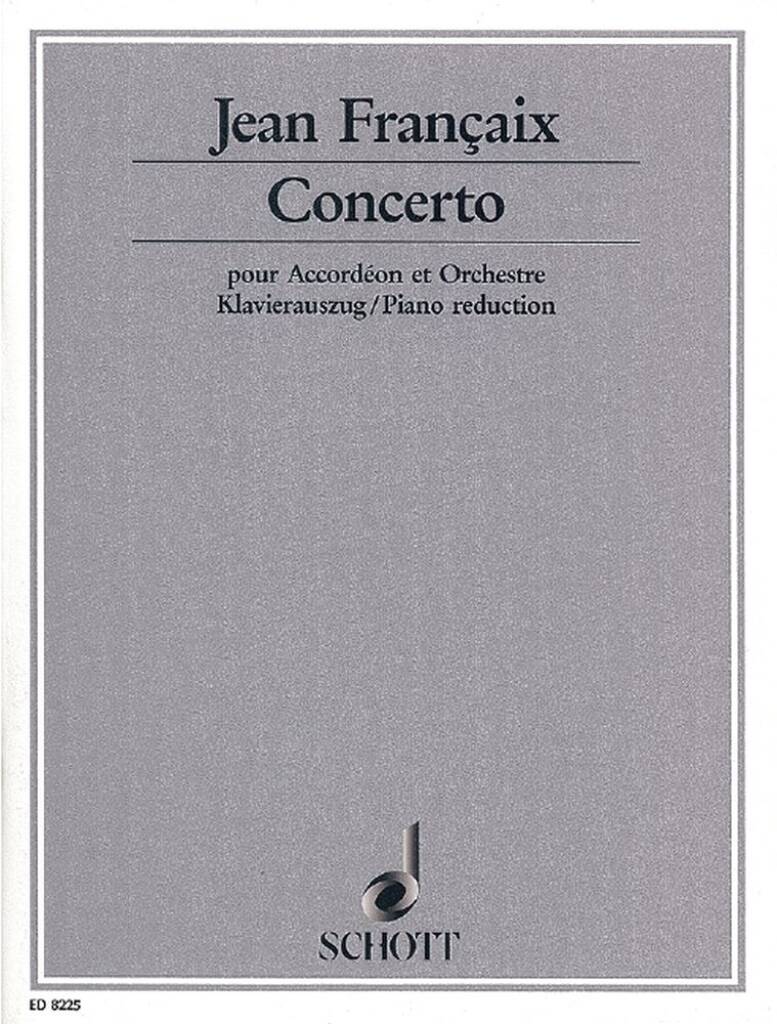 FRANCAIX, JEAN - CONCERTO POUR ACCORDÉON ET ORCHESTRE (1993) KLAVIERAUSZUG