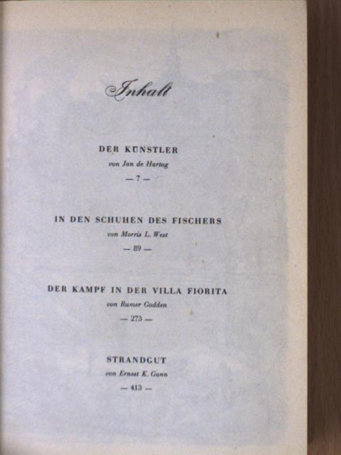 Ernest K. Gann - Der Künstler/In den Schuhen des Fischers/Der Kampf in der Villa Fiorita/Strandgut [antikvár]