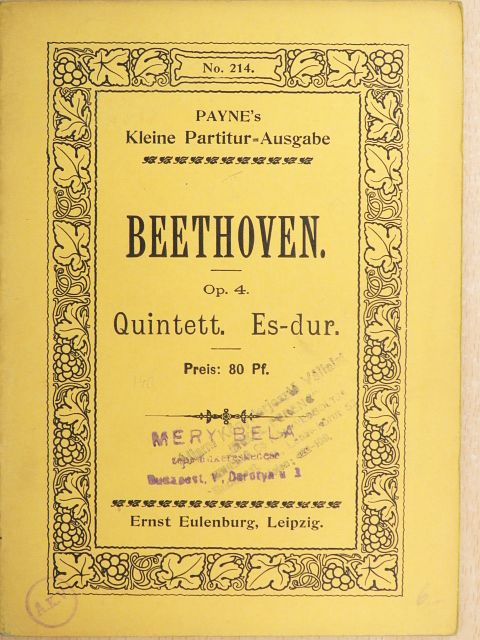 Beethoven - Quintett Es-dur [antikvár]