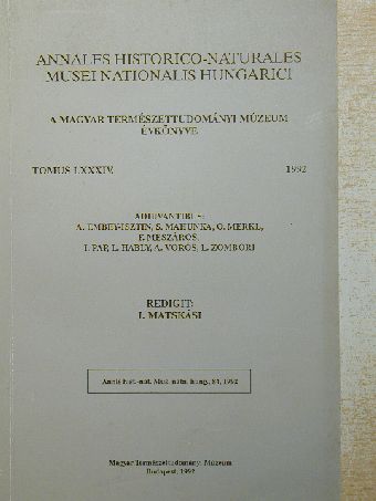 Annales Historico-Naturales Musei Nationalis Hungarici 1992. [antikvár]