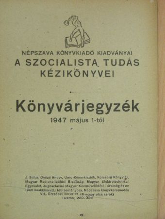 Könyvárjegyzék [antikvár]