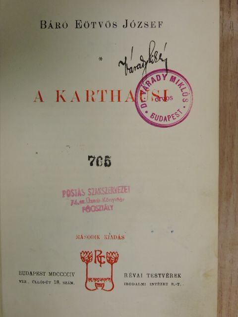 Báró Eötvös József - A karthausi [antikvár]