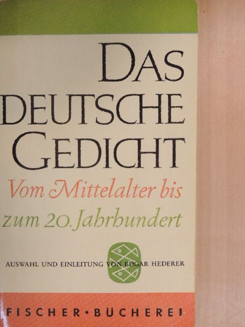 Clemens Brentano - Das deutsche Gedicht vom Mittelalter bis zum 20. Jahrhundert [antikvár]