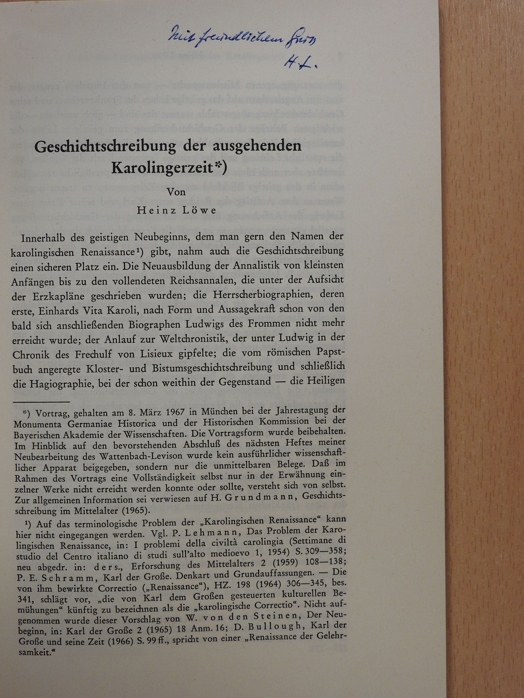 Heinz Löwe - Geschichtschreibung der ausgehenden Karolingerzeit (dedikált példány) [antikvár]