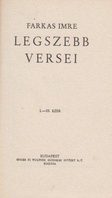 FARKAS IMRE - Farkas Imre legszebb versei [antikvár]