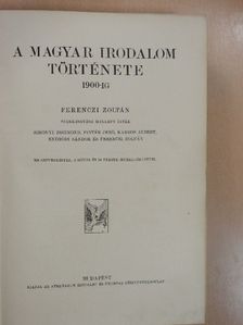 Endrődi Sándor - A magyar irodalom története 1900-ig [antikvár]