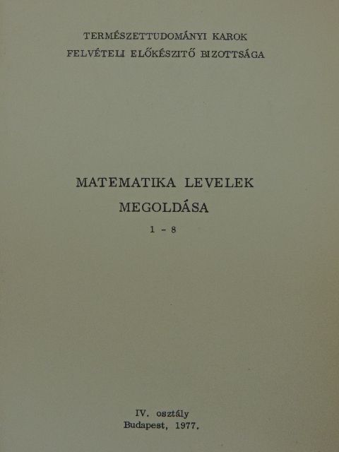 Matematika levelek megoldása 1-8 [antikvár]
