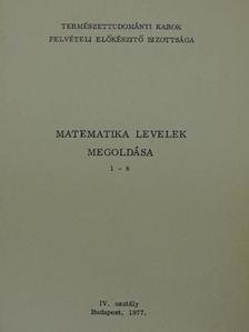 Matematika levelek megoldása 1-8 [antikvár]