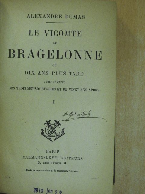 Alexandre Dumas - Le Vicomte de Bragelonne I-VI. [antikvár]