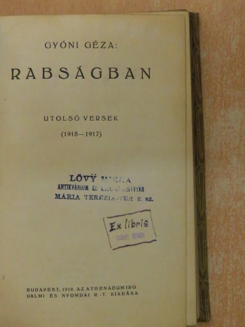Gyóni Géza - Rabságban [antikvár]