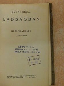 Gyóni Géza - Rabságban [antikvár]