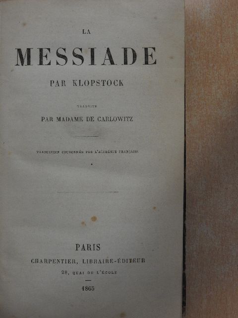 Klopstock - La messiade [antikvár]