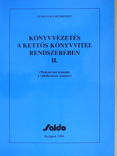 Dr. Nagy Gábor - Könyvvezetés a kettős könyvvitel rendszerében II. (töredék) [antikvár]