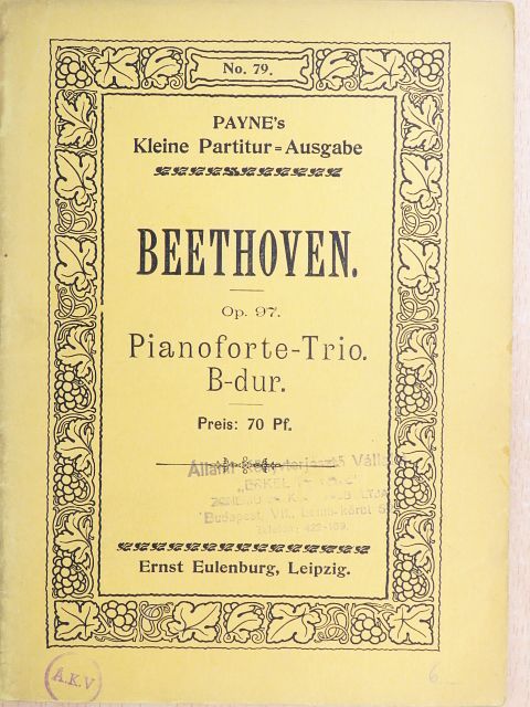 Beethoven - Trio No. 6 [antikvár]