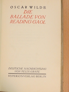Oscar Wilde - Die Ballade von Reading gaol [antikvár]