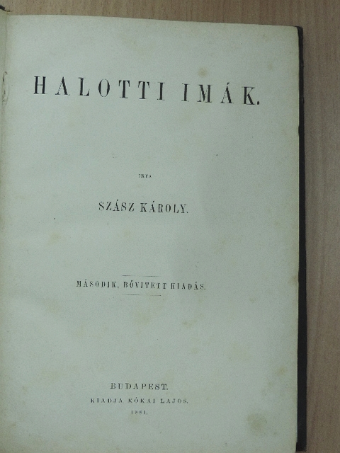 Szász Károly - Halotti imák [antikvár]