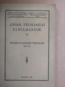 Dr. Arthur B. Yolland - Angol filologiai tanulmányok III. [antikvár]